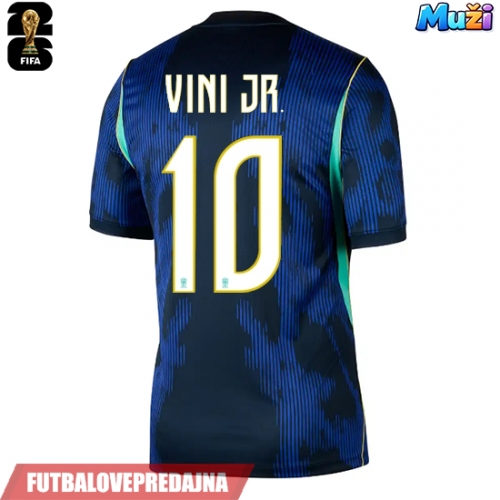 Lacne Muži Futbalové dres Brazília Vinicius Junior #10 MS 2026 Krátky Rukáv - Preč